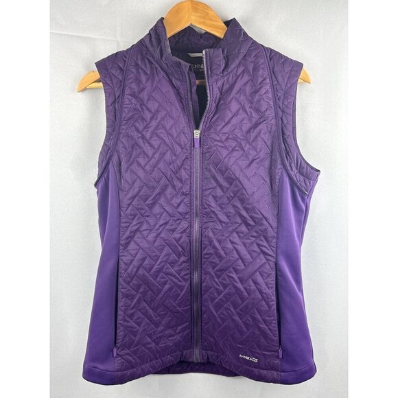 Annika Cutter & Buck Womens Convertible Jacket/Vest M Purple Quilted WeatherTec - Picture 5 of 6